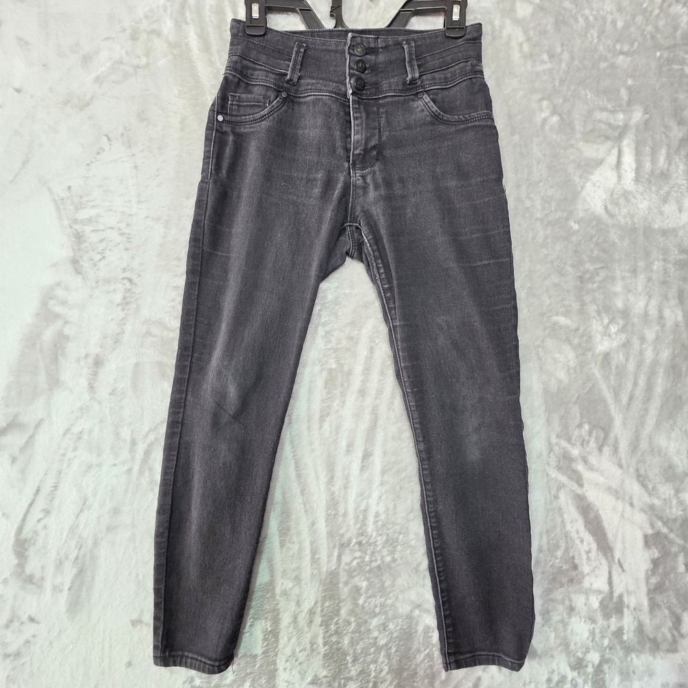 d.jeans Womens High Rise Skinny Jeans Charcoal Gray Size 6 Stretch 3-Button Fly